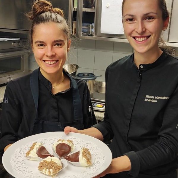 Sweet cream, finest dark chocolate and soft chestnut filling - the traditional South Tyrolean...